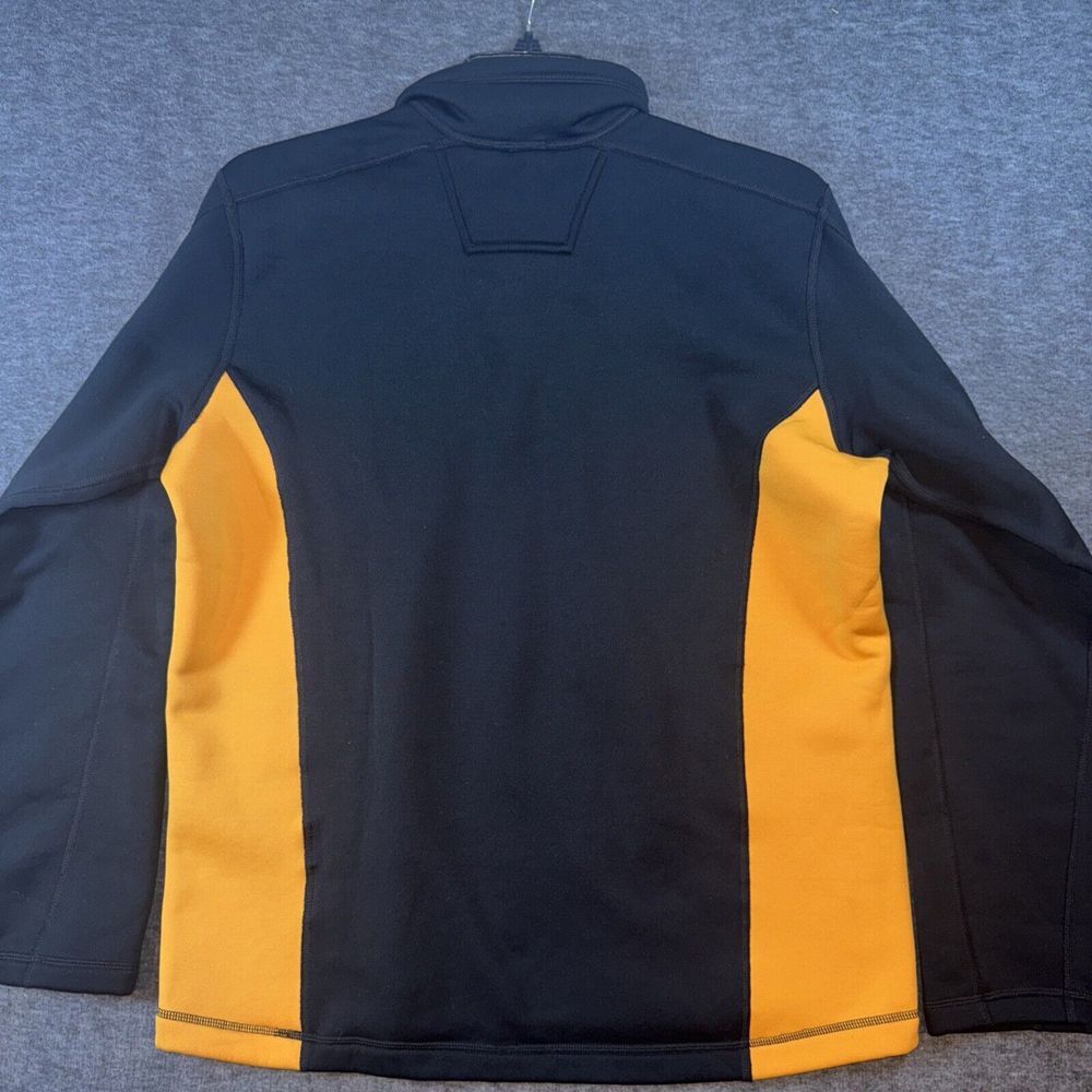 Eddie Bauer Sport Men 1/4 Zip Jacket Pullover Fleece Polartec Black Yellow Sz XL - Picture 7 of 8